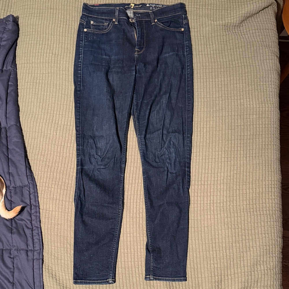 7 For All Mankind Dark Blue Skinny Jeans